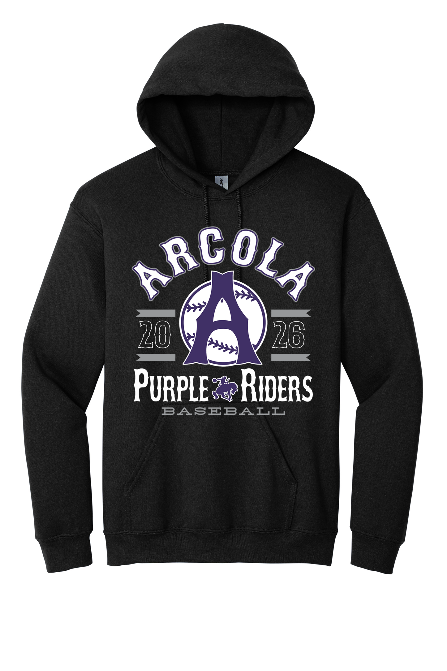 Arcola - Baseball - Design 4 - Hooded Sweatshirt - Gildan 18500