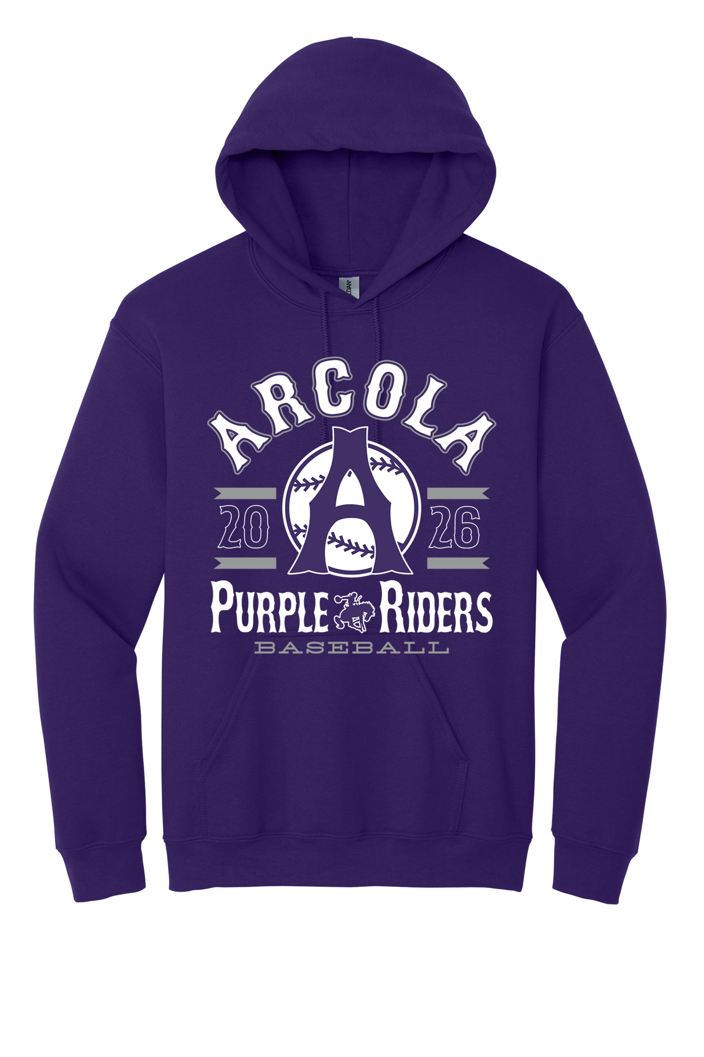 Arcola - Baseball - Design 4 - Hooded Sweatshirt - Gildan 18500