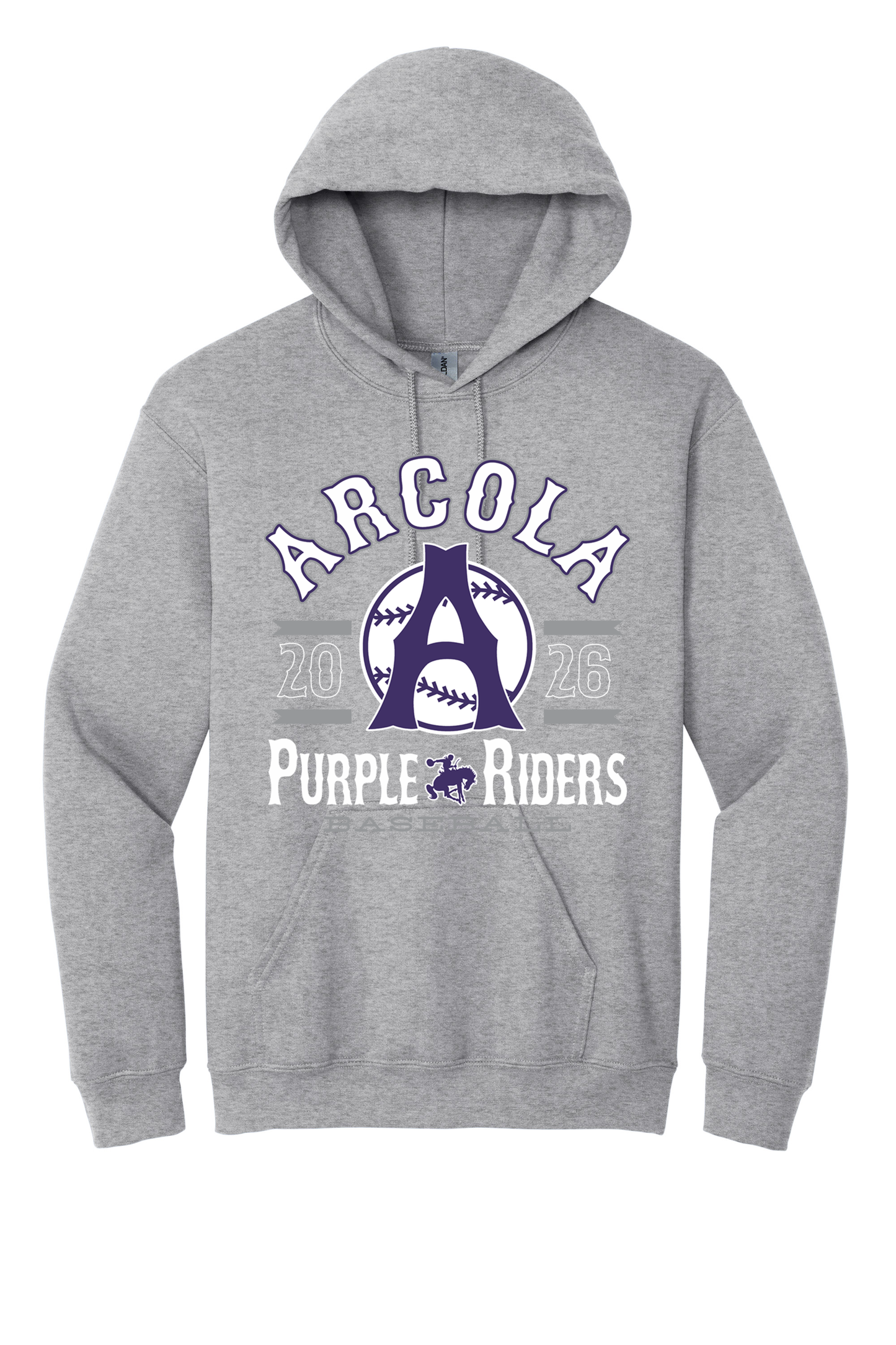 Arcola - Baseball - Design 4 - Hooded Sweatshirt - Gildan 18500