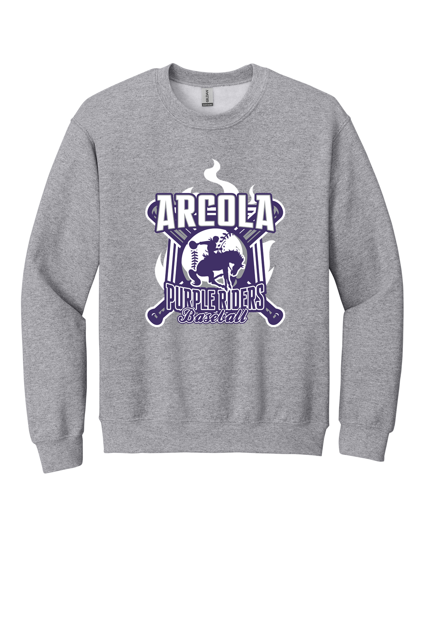 Arcola - Baseball - Design 5 - Crewneck Sweatshirt - Gildan 18000