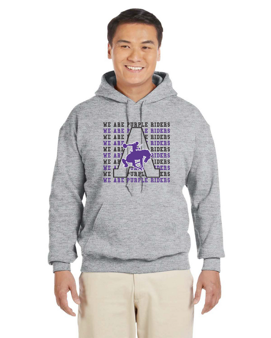 Purple Rider Cheer 2024 - Gildan Adult Heavy Blend Hooded Sweatshirt - G185