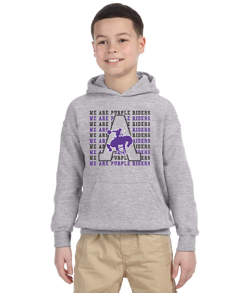 Purple Riders Cheer - Gildan Youth Heavy Blend Hooded Sweatshirt - G185B