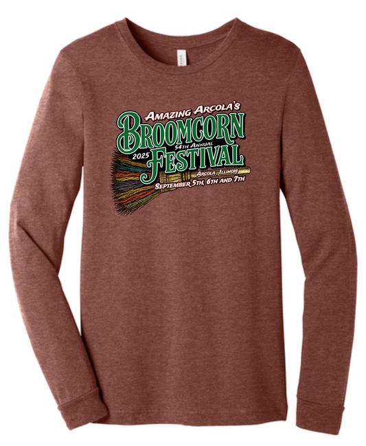 Broomcorn Festival 2025 - Long Sleeve T-shirt - Heather Clay - BC3501cvc