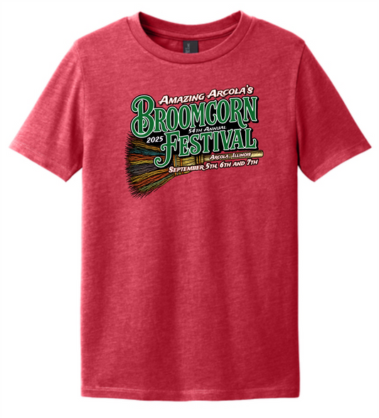 Broomcorn Festival 2025 -  Youth T-shirt - Heathered Red - DT108Y