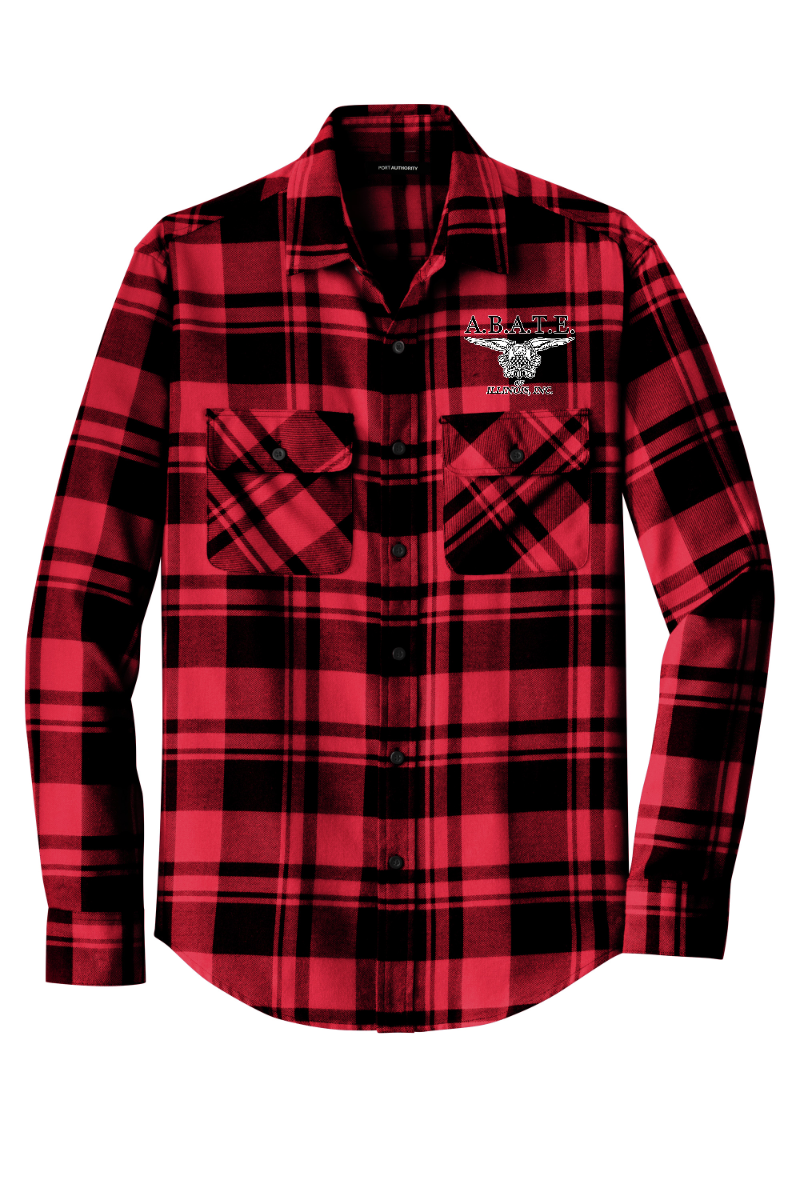 Abate - Plaid Flannel Shirt - W668 [Red Black Flat]