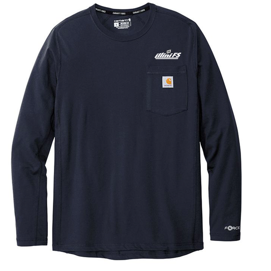 Illini FS - Horizontal - Carhartt Force Long Sleeve Pocket T-shirt - CT104617