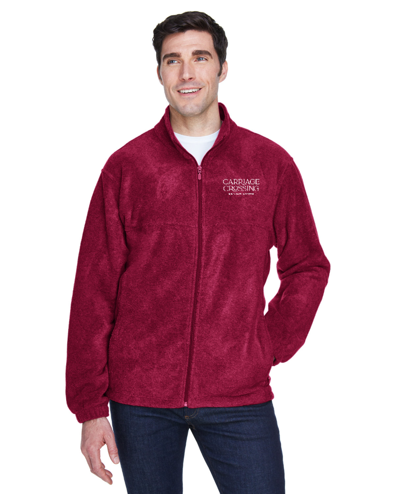 Carriage Crossing Men's Embroidered Herrington Plush Full Zip Fleece