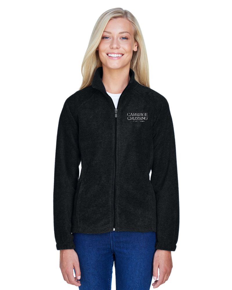 Carriage Crossing Women's Embroidered Herrington Plush Full Zip Fleece