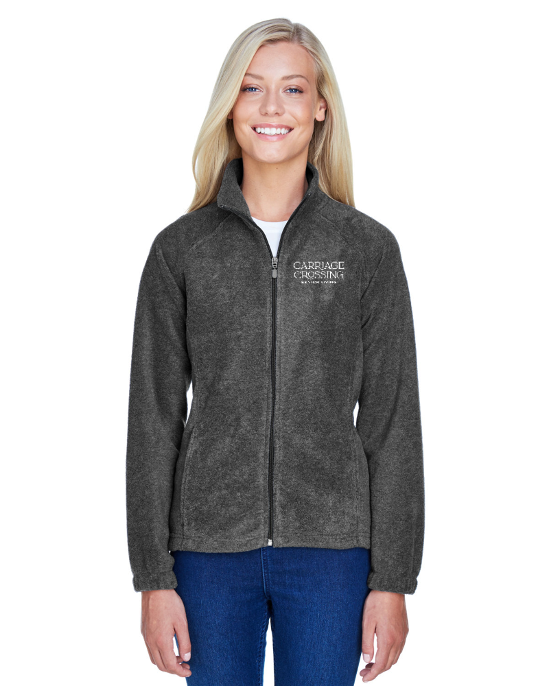 Carriage Crossing Women's Embroidered Herrington Plush Full Zip Fleece