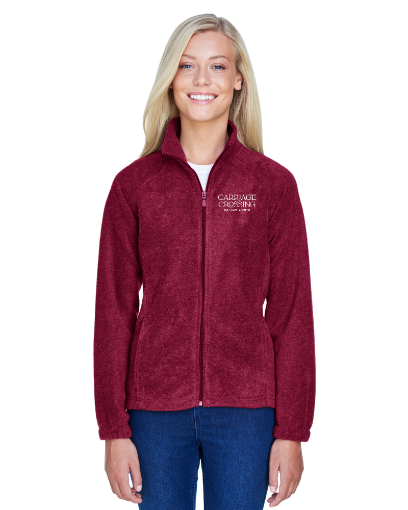 Carriage Crossing Women's Embroidered Herrington Plush Full Zip Fleece