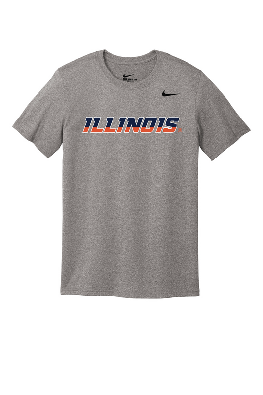Fighting Illini - Illinois Wordmark - DV7299 Carbon Heather