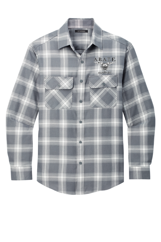 Abate - Plaid Flannel Shirt - W668 [Grey Cream]