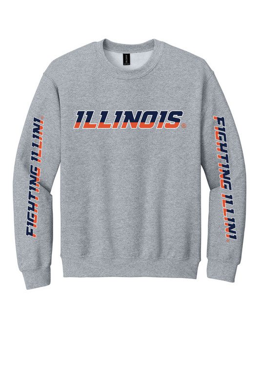 Fighting Illini - Illinois Wordmark - 18000 Sport Grey