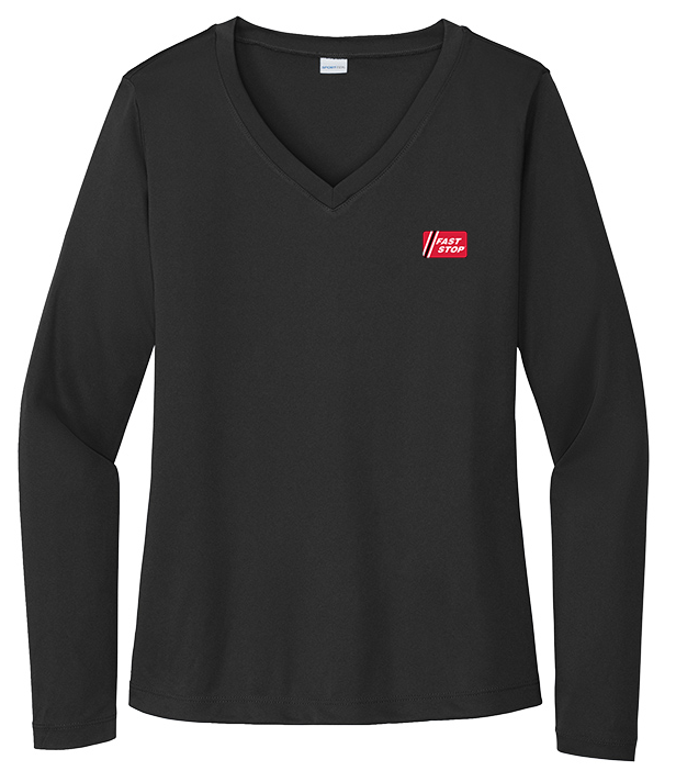 Illini FS - FastStop - Sport-Tek Ladies Long Sleeve PosiCharge Competitor V-Neck Tee - LST353LS