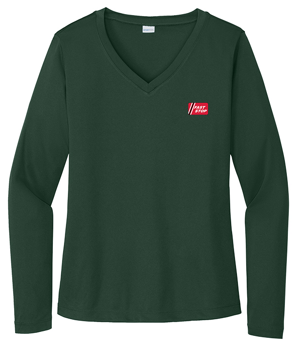 Illini FS - FastStop - Sport-Tek Ladies Long Sleeve PosiCharge Competitor V-Neck Tee - LST353LS