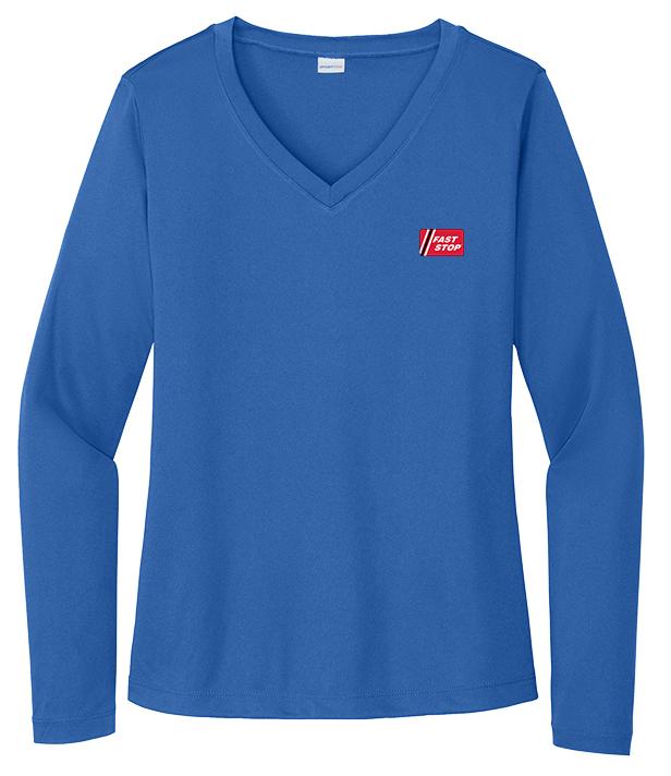 Illini FS - FastStop - Sport-Tek Ladies Long Sleeve PosiCharge Competitor V-Neck Tee - LST353LS