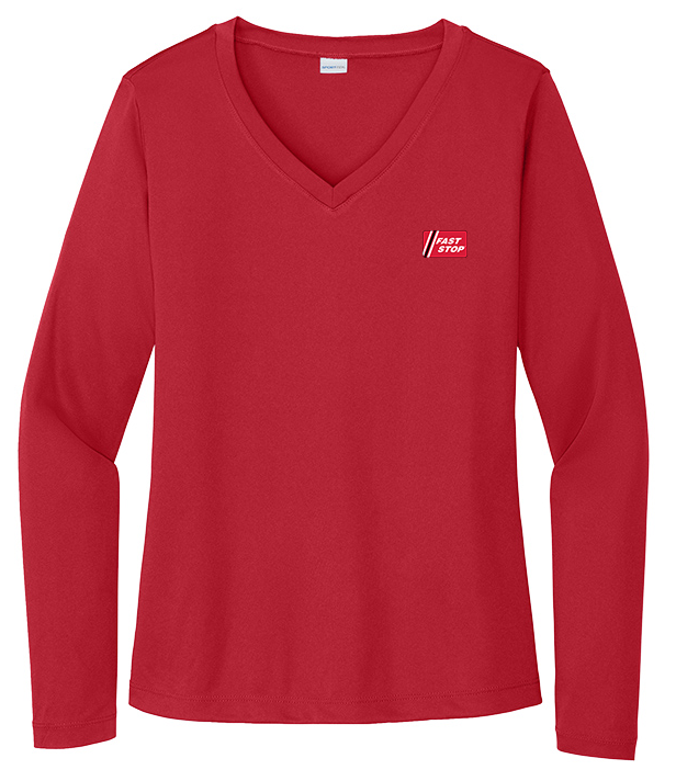 Illini FS - FastStop - Sport-Tek Ladies Long Sleeve PosiCharge Competitor V-Neck Tee - LST353LS