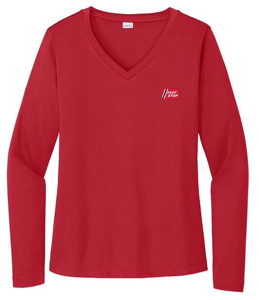 Illini FS - FastStop - Sport-Tek Ladies Long Sleeve PosiCharge Competitor V-Neck Tee - LST353LS