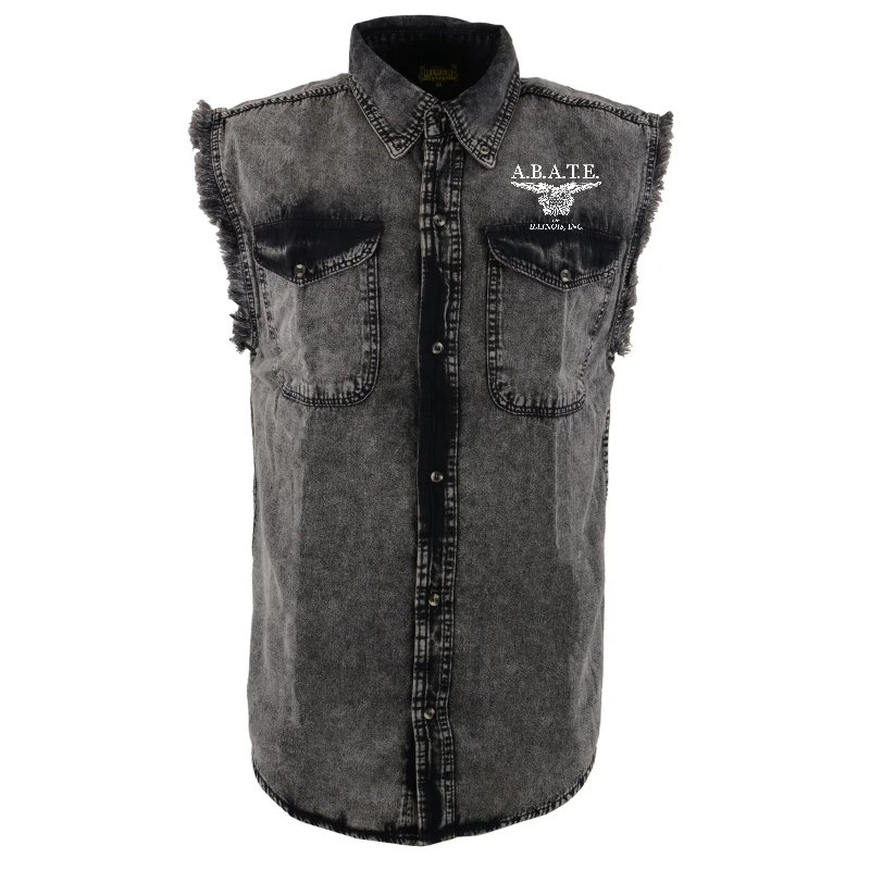 Milwaukee Leather - Lightweight Sleeveless Classic Denim Shirt - MDM11678