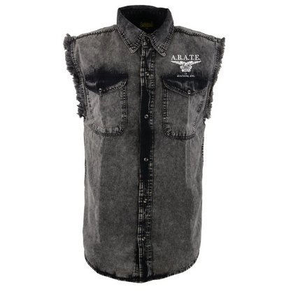 Milwaukee Leather - Lightweight Sleeveless Classic Denim Shirt - MDM11678