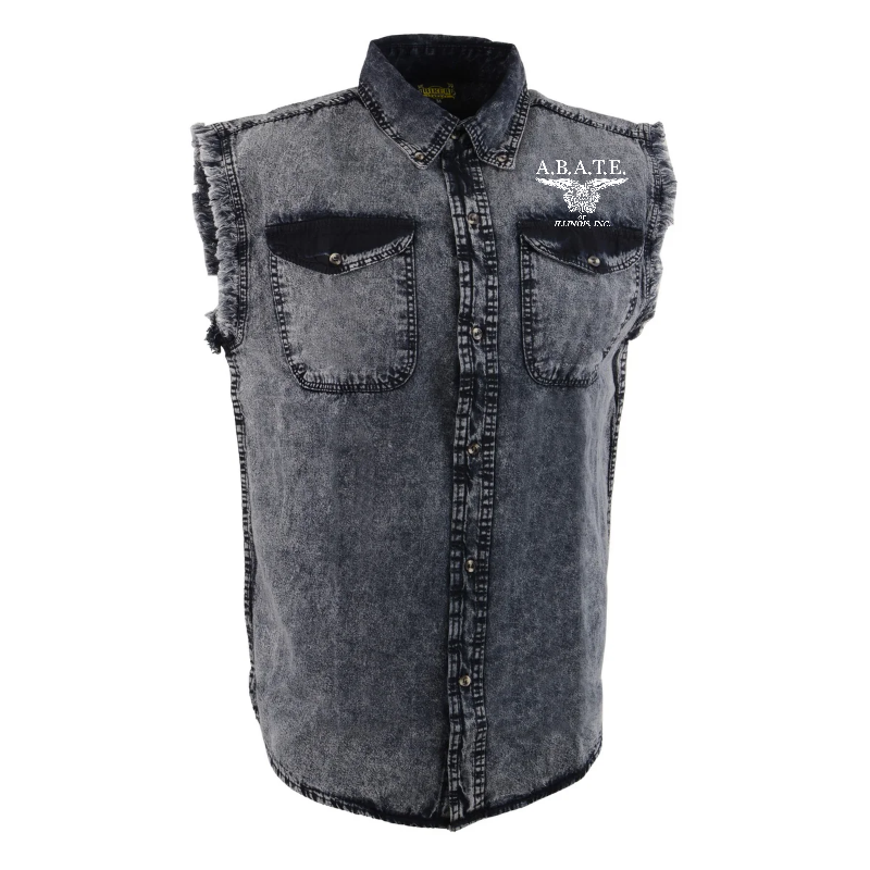 Milwaukee Leather - Lightweight Sleeveless Classic Denim Shirt - MDM11678