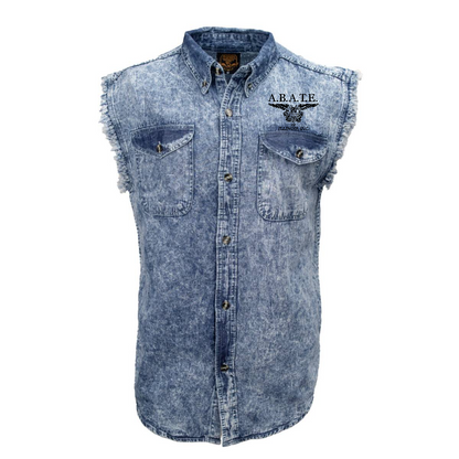 Milwaukee Leather - Lightweight Sleeveless Classic Denim Shirt - MDM11678
