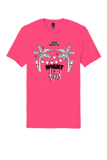TCHS Homecoming 2026 Junior tee front - Night in Rio graphic