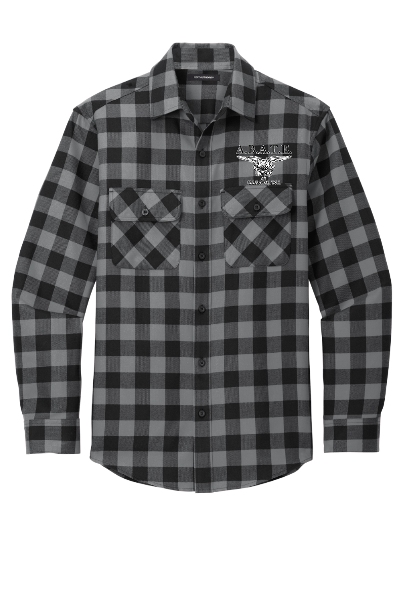 Abate - Plaid Flannel Shirt - W668 [Grey Black Buffalo]