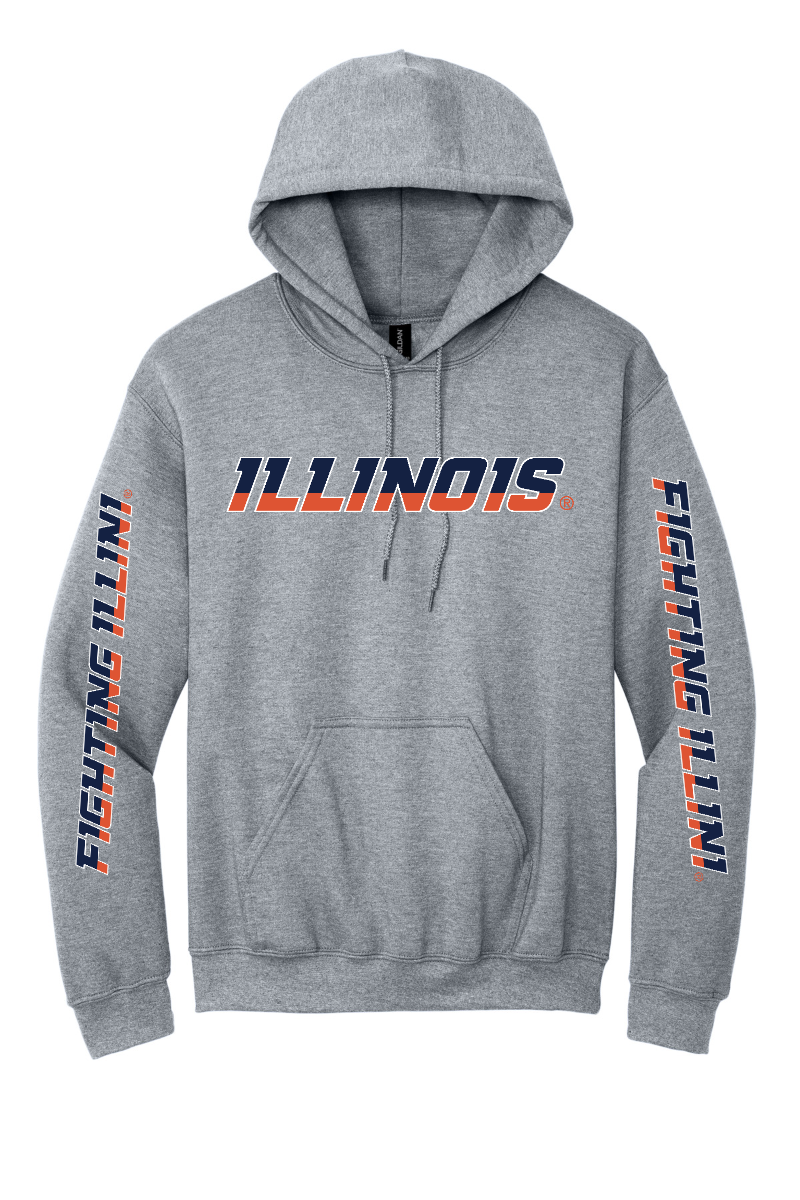 Fighting Illini - Illinois Wordmark - 18500 Sport Grey