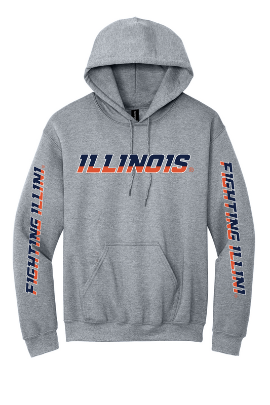 Fighting Illini - Illinois Wordmark - 18500 Sport Grey