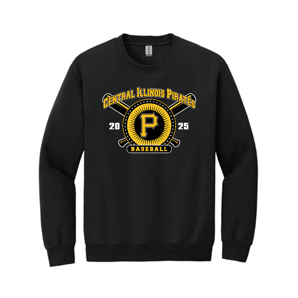 Tuscola Pirates Baseball - Gildan Crewneck Sweatshirt - 18000 - Black