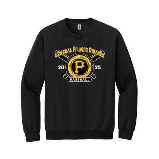 Tuscola Pirates Baseball - Gildan Crewneck Sweatshirt - 18000 - Black