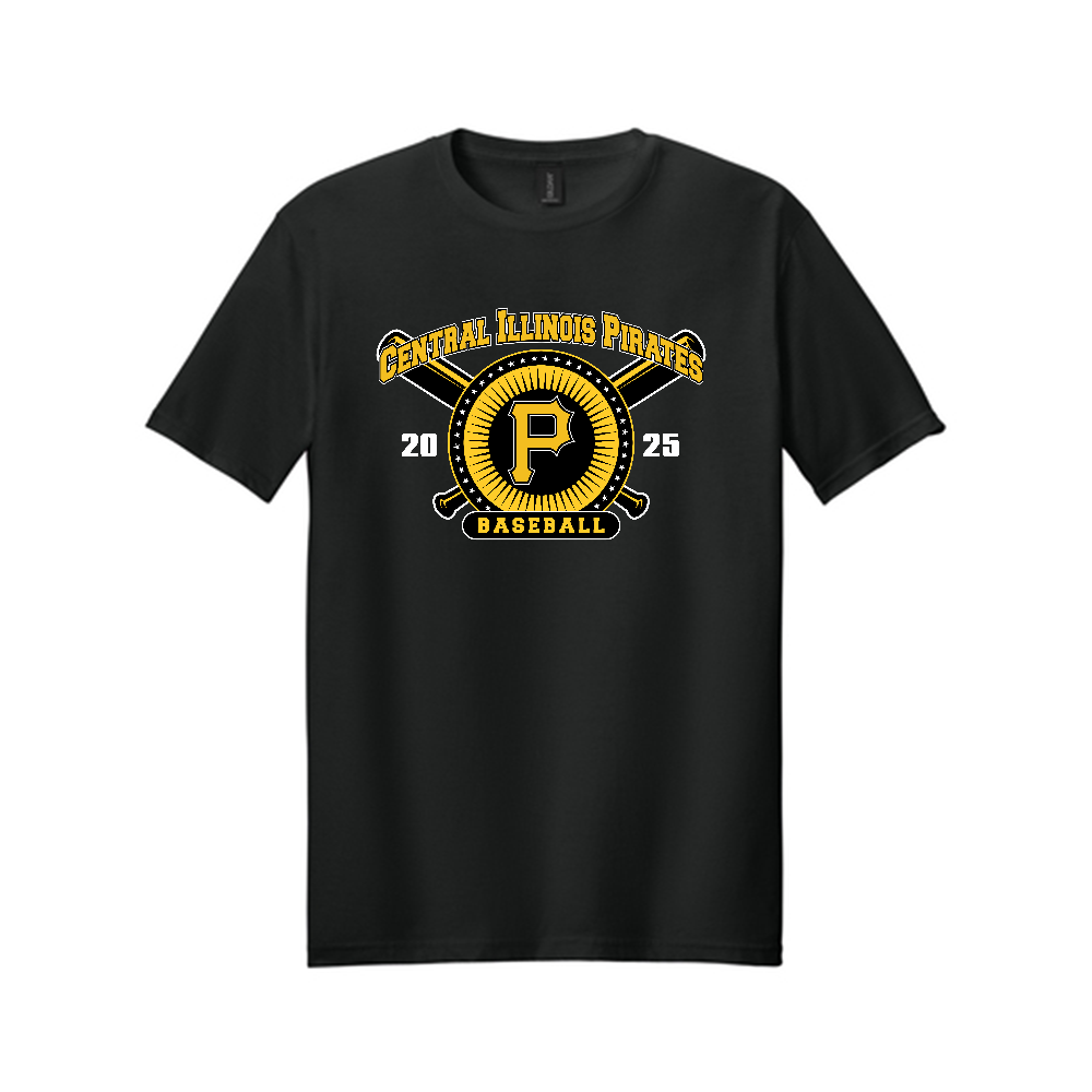 Tuscola Pirates Baseball - Gildan Soft Style T-Shirt - 64000 - Black