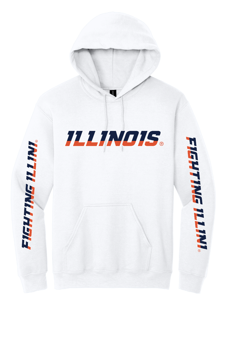 Fighting Illini - Illinois Wordmark - 18500 White