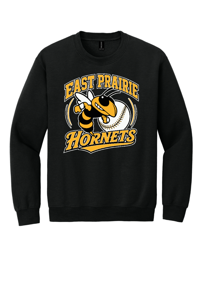 Tuscola Hornets Baseball 2026 Youth Gildan Heavy Blend Crewneck Sweatshirt Hornet Logo 18000B