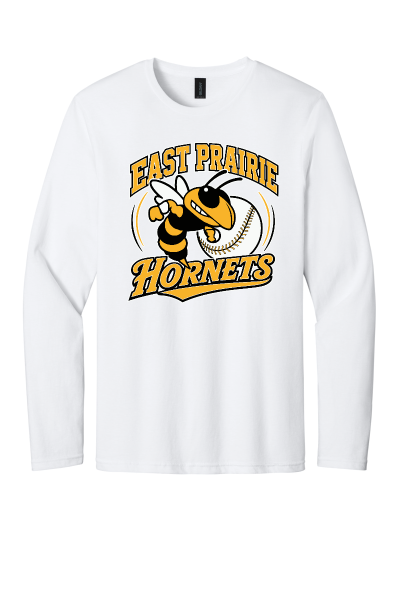 Tuscola Hornets Baseball 2026 - Gildan Softstyle Long Sleeve T-Shirt - Hornet Logo - 64400