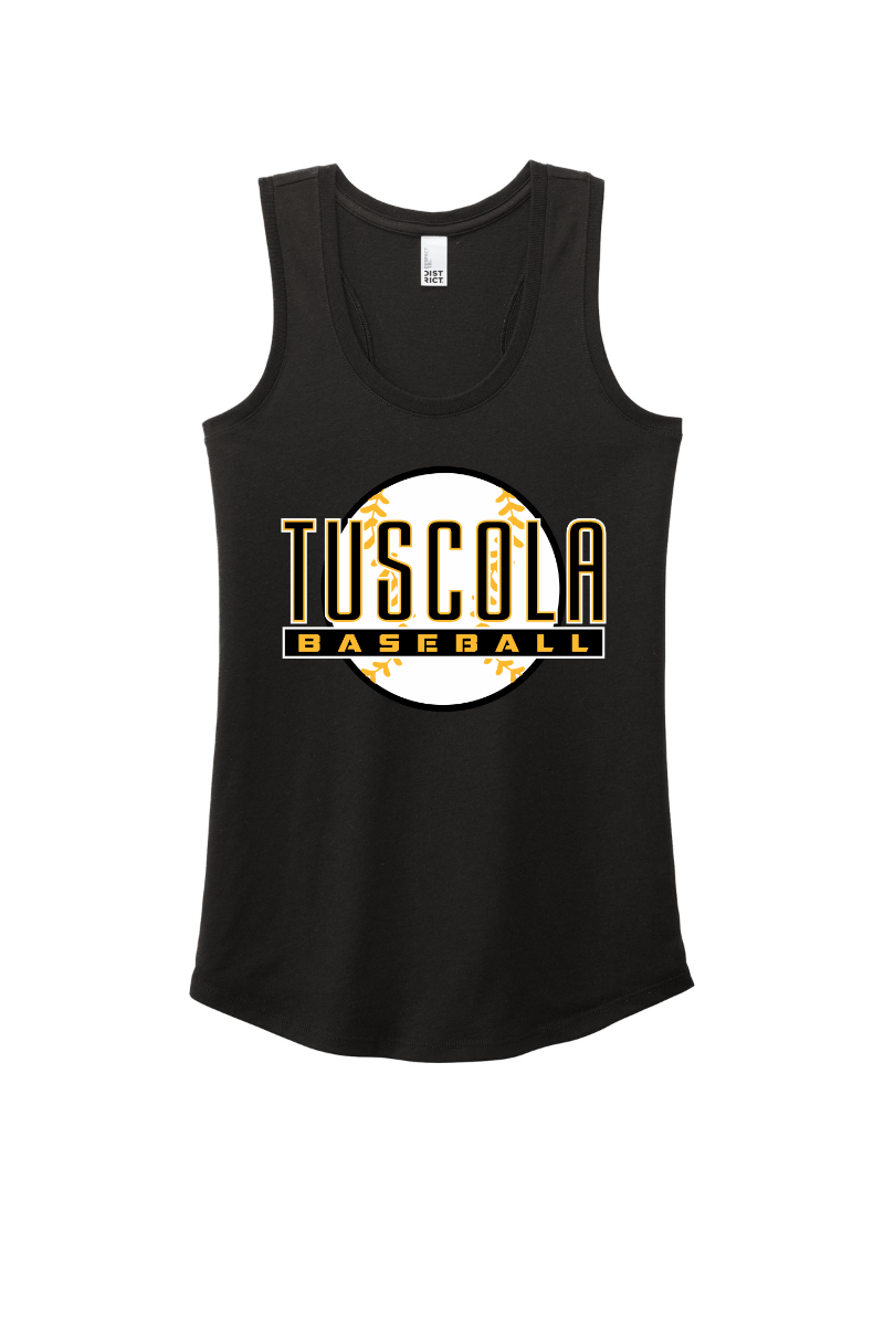 Tuscola Hornets Baseball 2026 - District Women's Perfect Tri Racerback Tank - Ball Logo - DM138L