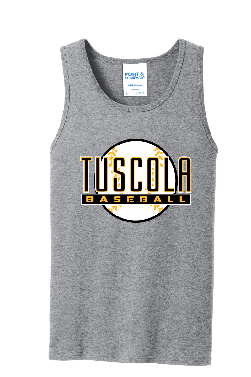Tuscola Hornets Baseball 2026 - Port & Co Core Cotton Tank Top - Ball Logo - PC54TT