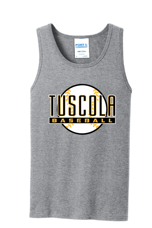 Tuscola Hornets Baseball 2026 - Port & Co Core Cotton Tank Top - Ball Logo - PC54TT