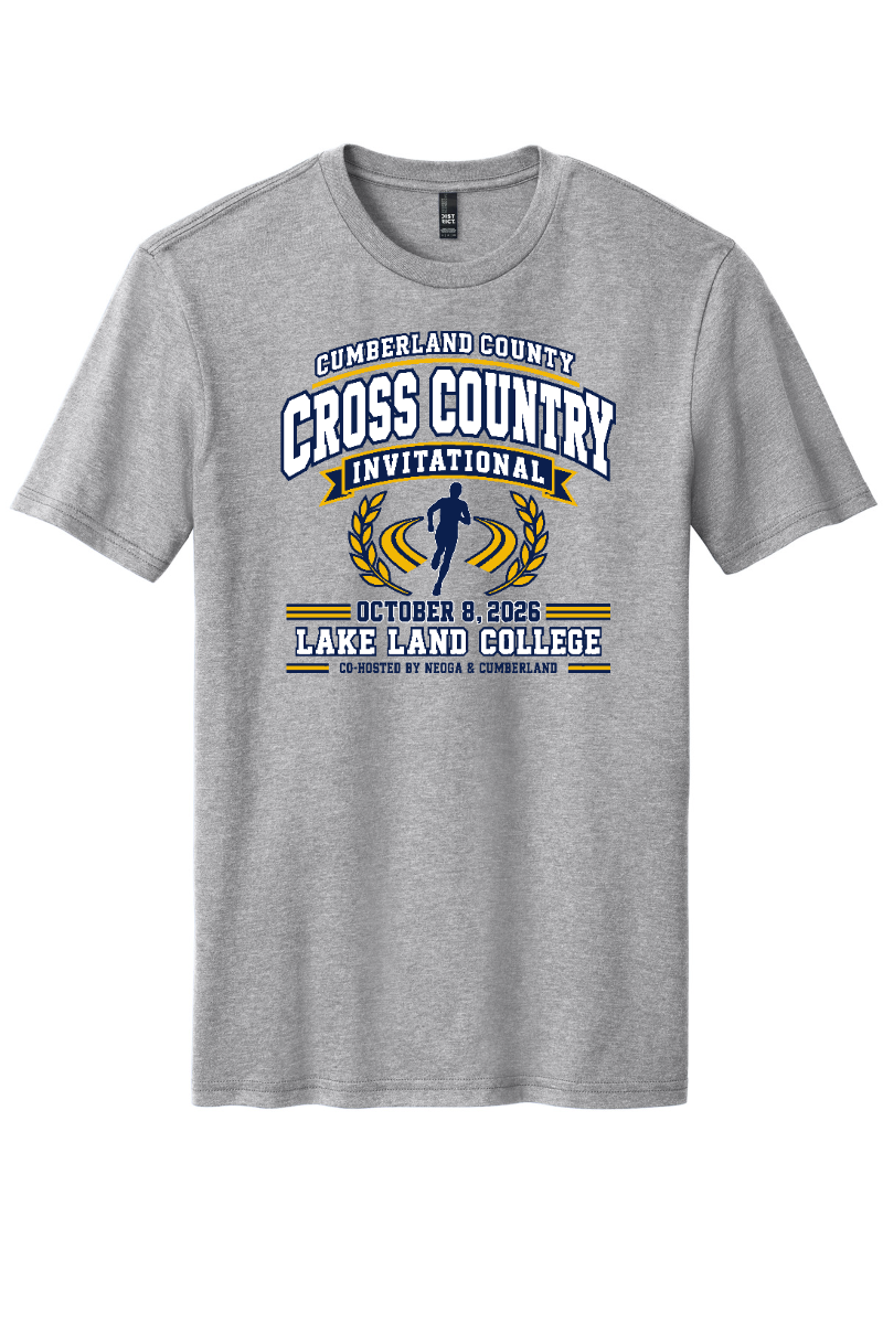 Cumberland County Cross Country Invite - District Perfect Blend CVC Tee - Light Heather Grey