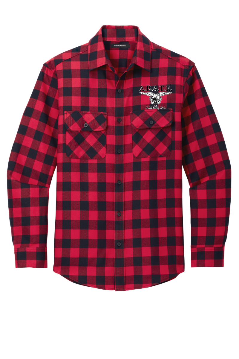 Abate - Plaid Flannel Shirt - W668 [Red BlackCream]