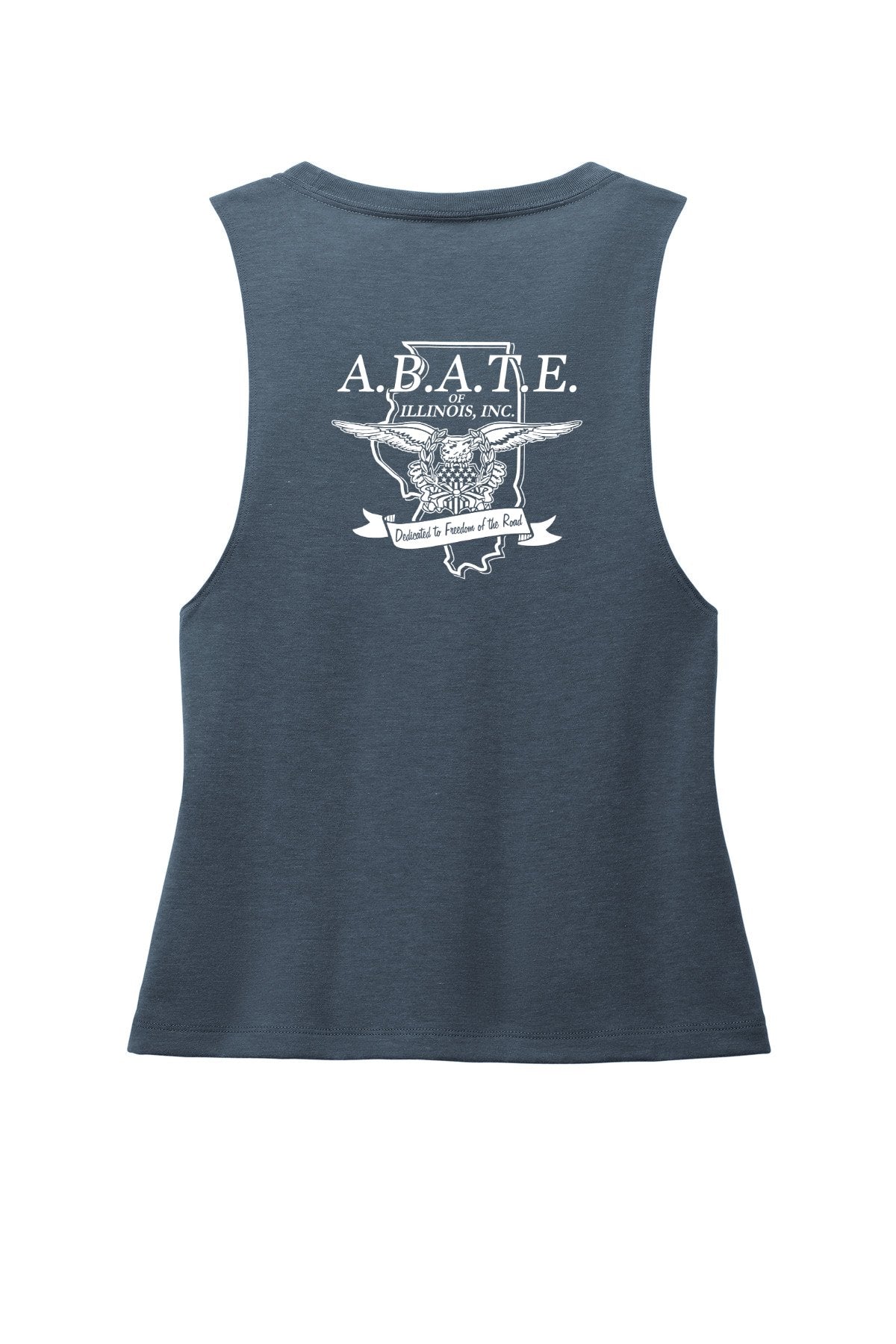 Abate Design 01 Allmade Women's Tri-Blend Muscle Tank Rebel Blue back
