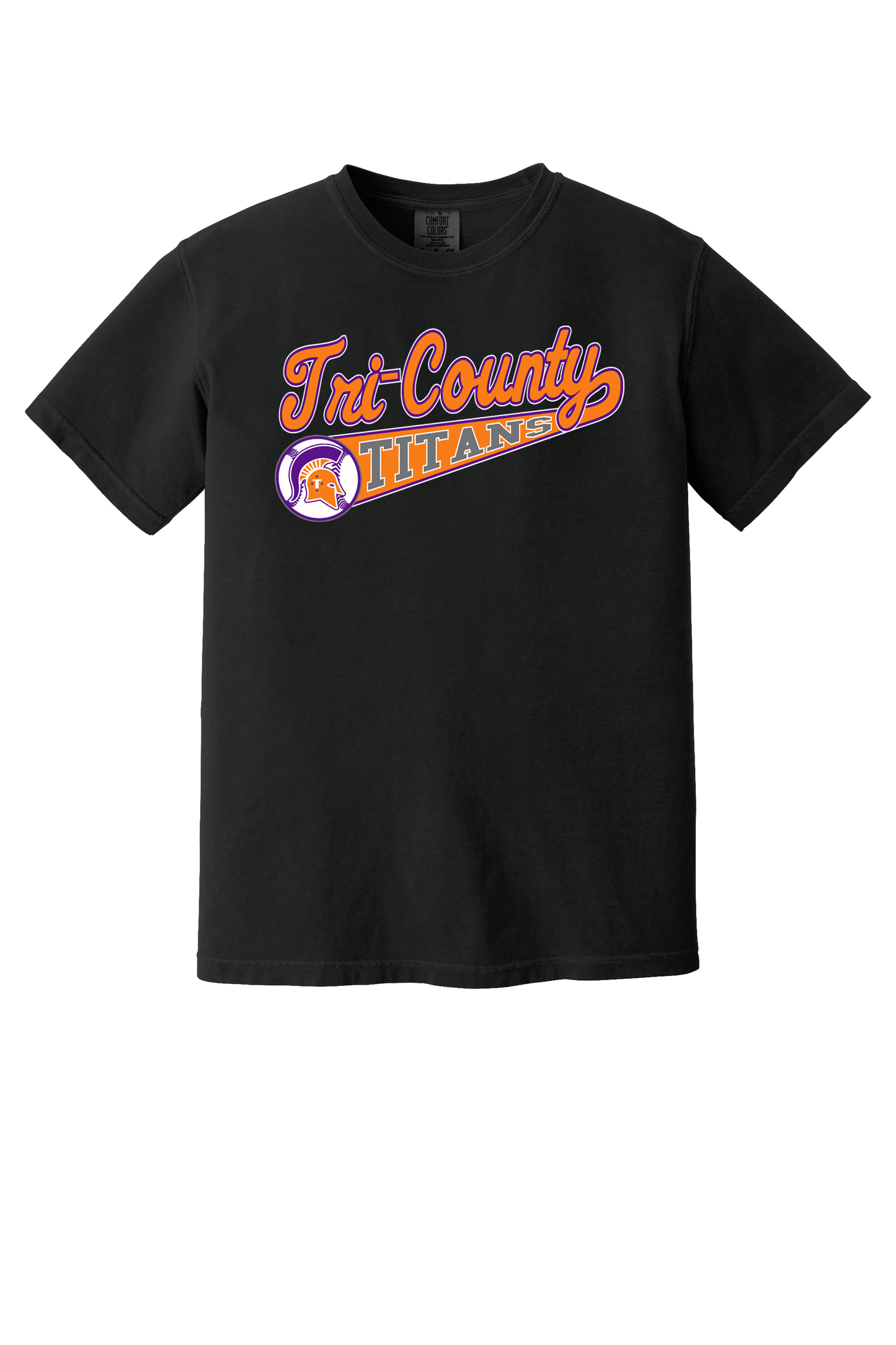 Tri-County - Baseball - Design 01 -  T-shirt - Comfort Color 1717 - Black
