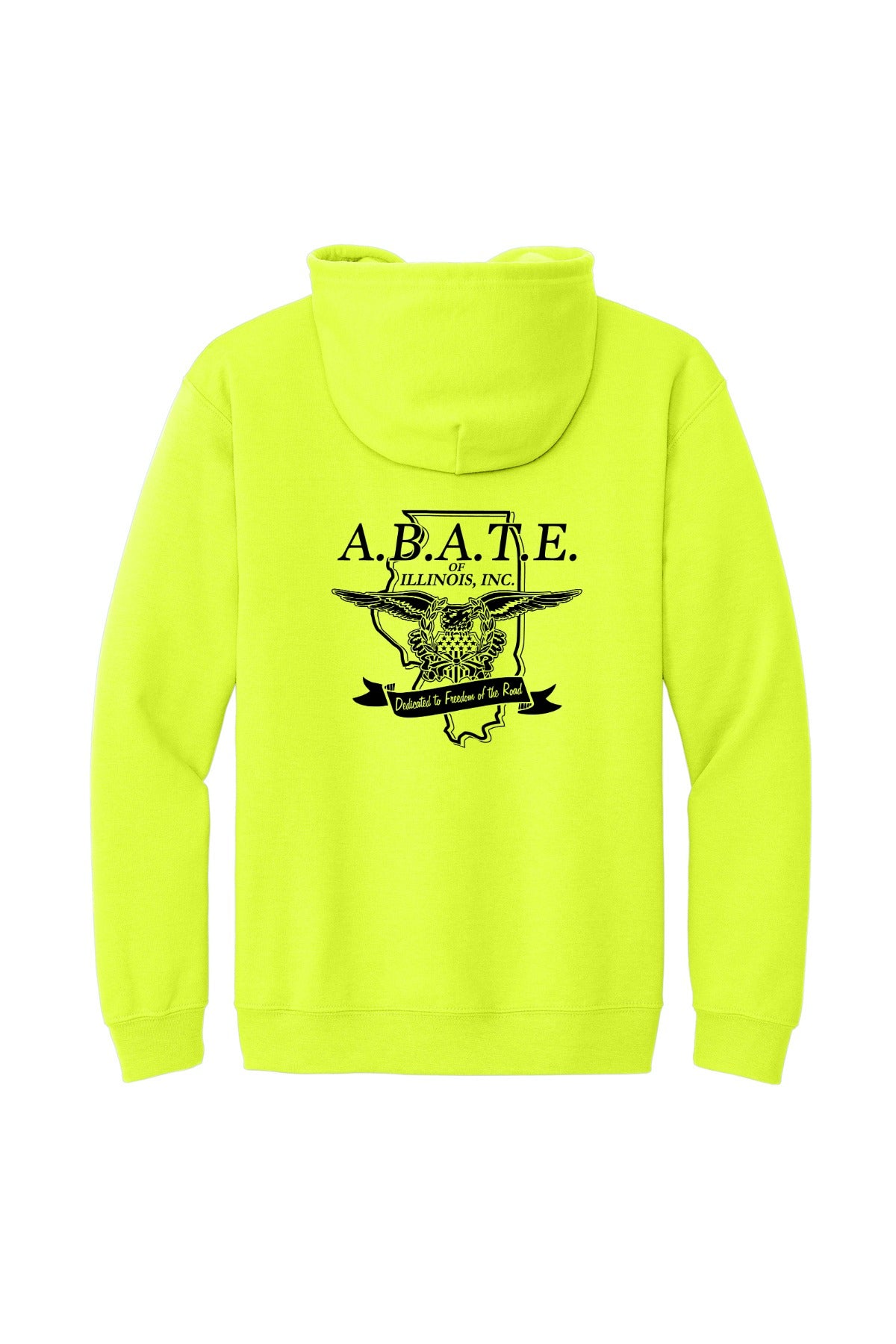 Abate Design 01 Full-Zip Hoodie Safety Green back