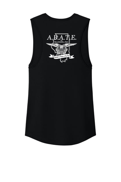 Abate Design 01 Bella + Canvas Women's Jersey Muscle Tank Black back