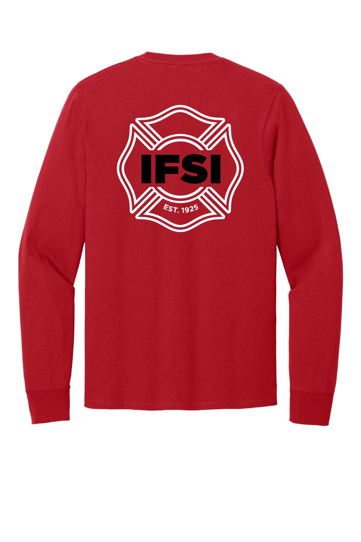 IFSI Webstore - Port & Company Long Sleeve Core Cotton Tee - Shield Tee - PC54LS [Red] Back