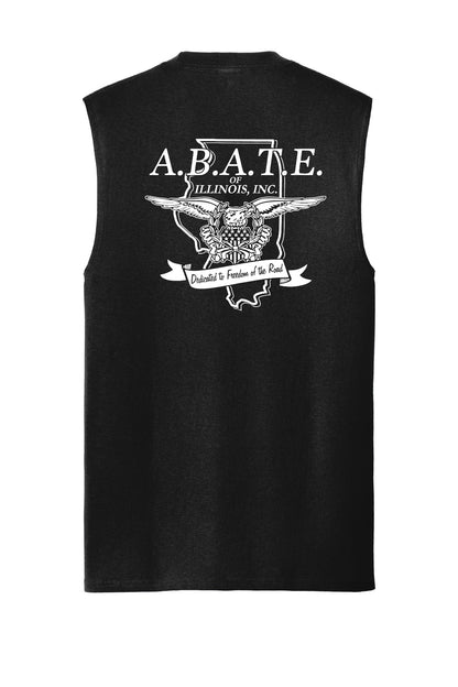 Abate Design 01 Core Cotton Sleeveless Tee Jet Black back