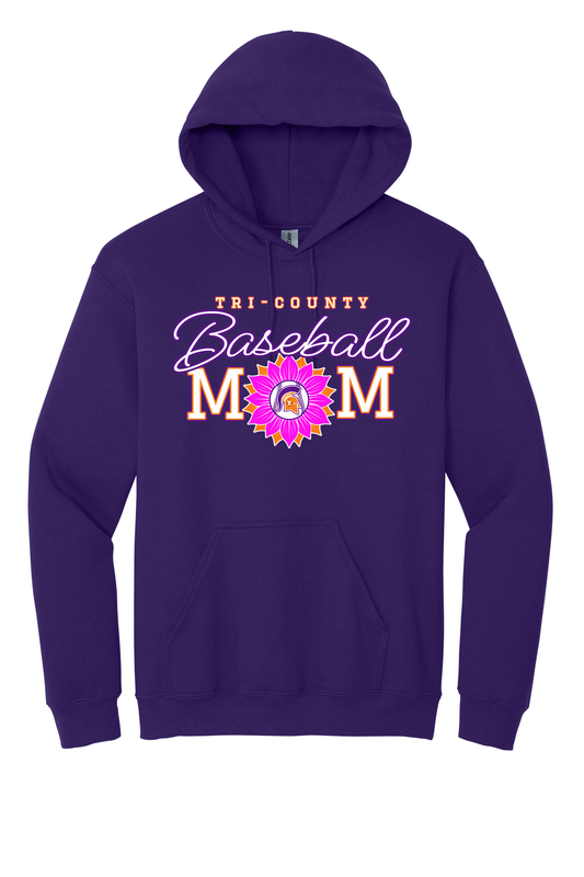 Tri-County - Baseball - Design 2 - Hooded Sweatshirt - Gildan 18500 - Team Purple