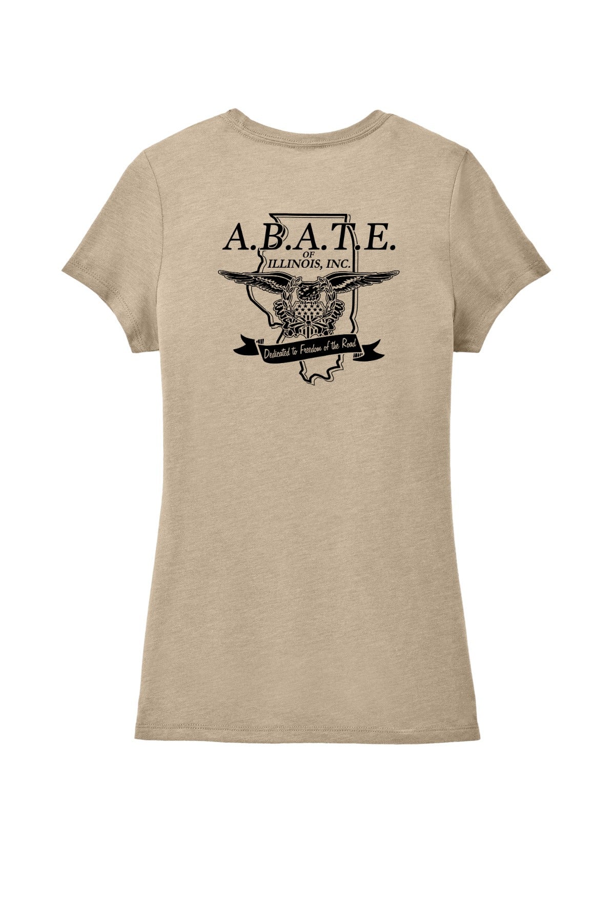 Abate Design 01 District Women's Perfect Tri Tee Desert Tan Heather back