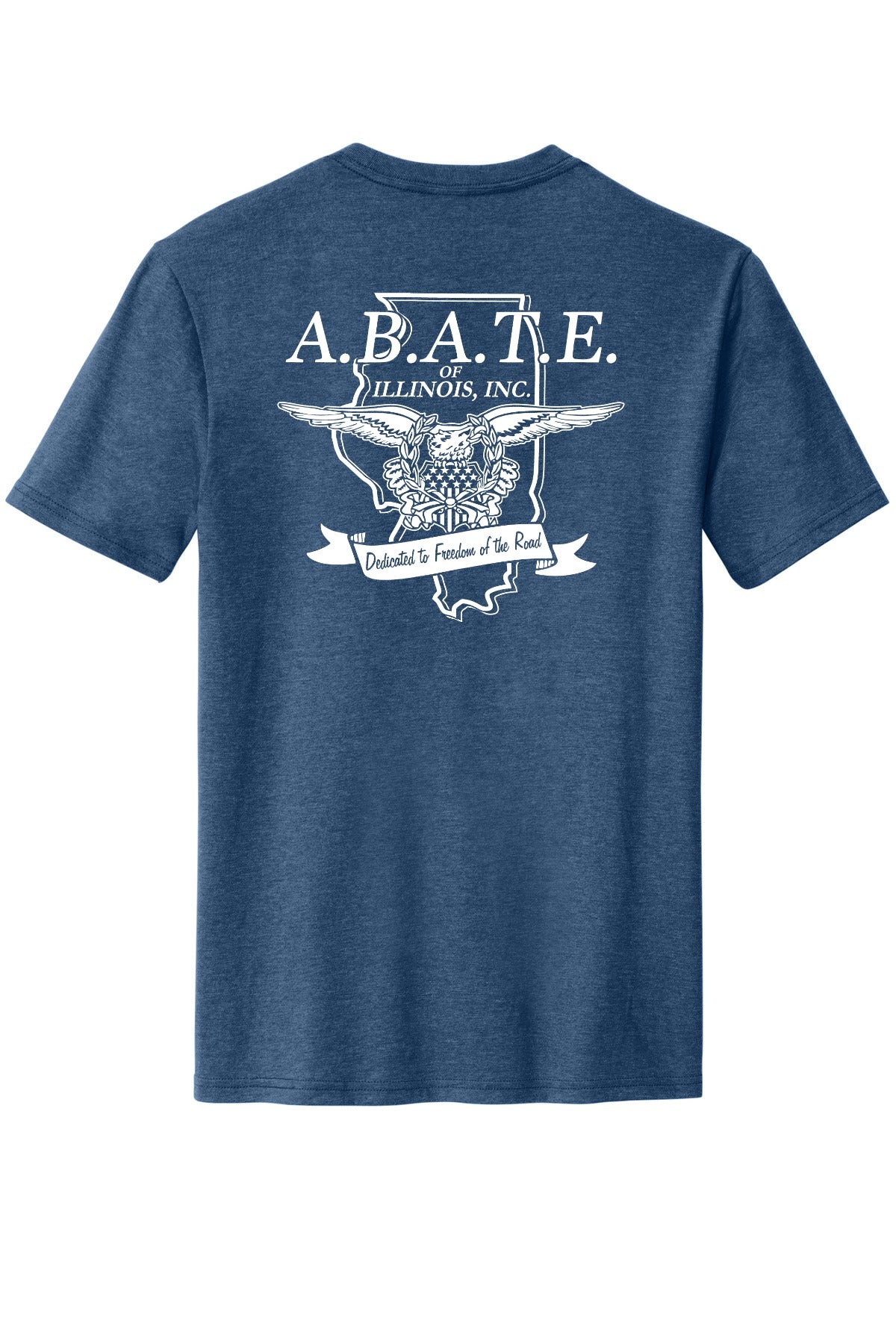 Abate Design 01 District Perfect Blend CVC Tee DM108 Deep Royal Fleck back